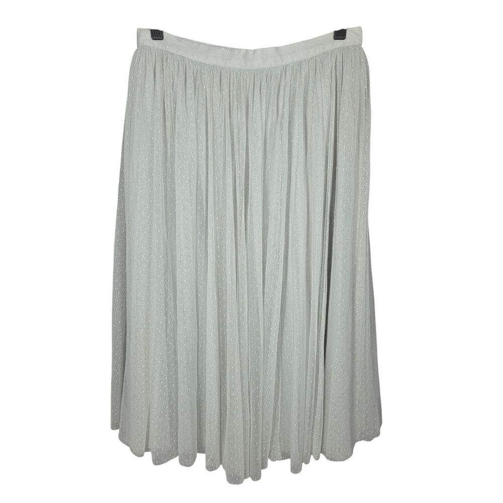 DONNA MORGAN COLLECTION SOFT MINT TULLE PLEATED MIDI SKIRT – SIZE US 4 – CLEAN